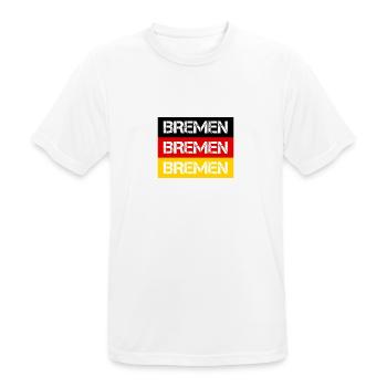 STADT BREMEN, DEUTSCHLAND - Männer T-Shirt atmungsaktiv - Weiß - Vorne - AI Model Male 185 dark (185cm)