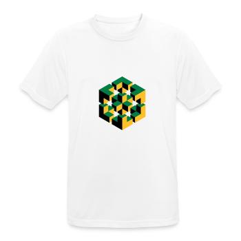 Figure impossible imagination géométrie cube Escher - T-shirt respirant Homme - blanc - Devant - AI Model Male 185 dark (185cm)