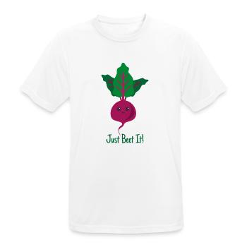 Just beet it Geschenk Pflanzen Vegan Spruch - Männer T-Shirt atmungsaktiv - Weiß - Vorne - AI Model Male 185 dark (185cm)