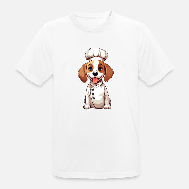 Cute Beagle Chef Comic Design - Men's Breathable T-Shirt - white