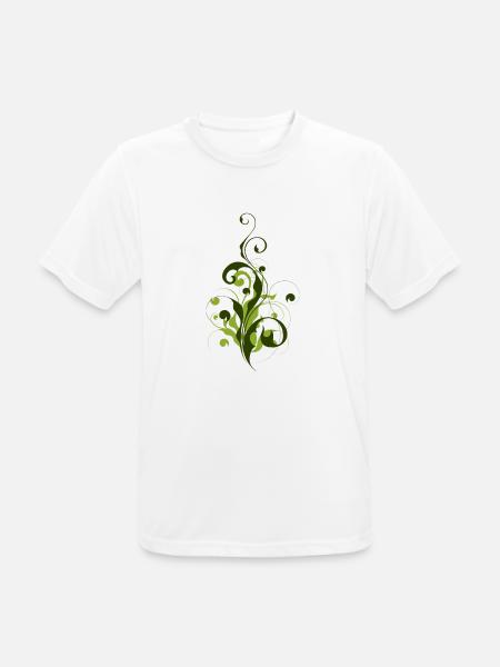 Abstrakte Pflanze - Blume - Flora - Männer T-Shirt atmungsaktiv - Weiß