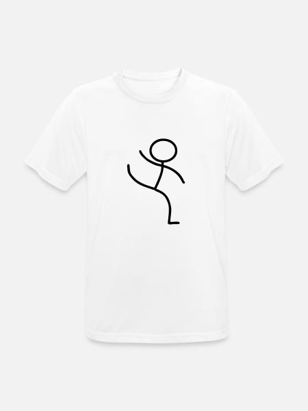 Strichmännchen - gelenkig - Männer T-Shirt atmungsaktiv - Weiß