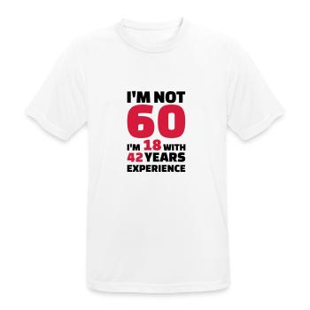 60 Birthday - Men's Breathable T-Shirt - white - Front - AI Model Male 185 dark (185cm)