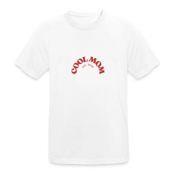 Cool Mom Est. 2024 - Männer T-Shirt atmungsaktiv - Weiß - Vorne - AI Model Male 185 dark (185cm)