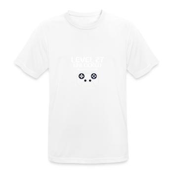 Gamer 27 Jahre alt 27. Bday Level 27 Unlocked - Männer T-Shirt atmungsaktiv - Weiß - Vorne - AI Model Male 185 dark (185cm)