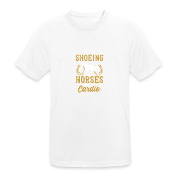 Schuhpferde ist mein Cardio - Männer T-Shirt atmungsaktiv - Weiß - Vorne - AI Model Male 185 dark (185cm)