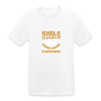 School is important Riding is important - Men's Breathable T-Shirt - white - Front - AI Model Male 185 dark (185cm)