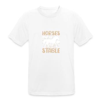 Pferde hält mich stabil - Männer T-Shirt atmungsaktiv - Weiß - Vorne - AI Model Male 185 dark (185cm)