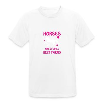 Pferde sind ein Mädchen bester Freund - Männer T-Shirt atmungsaktiv - Weiß - Vorne - AI Model Male 185 dark (185cm)