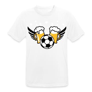 Fussball-Party 2 Mass Bier 01 3c - Männer T-Shirt atmungsaktiv - Weiß - Vorne - AI Model Male 185 dark (185cm)