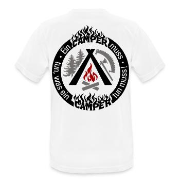 Drôle de camping-car : configuration individuelle 3 couleurs - T-shirt respirant Homme - blanc - Dos - AI Model Male 185 dark (185cm)