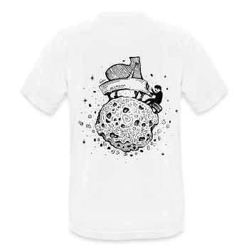 Pianist – Musikalischer Asteroid - Männer T-Shirt atmungsaktiv - Weiß - Hinten - AI Model Male 185 dark (185cm)