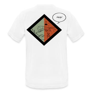 Krustentier-Labor-Symbiose Zweifarbiges Design - Männer T-Shirt atmungsaktiv - Weiß - Hinten - AI Model Male 185 dark (185cm)