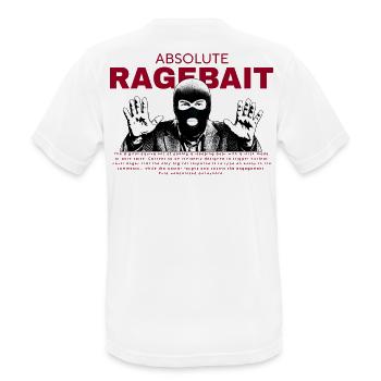 Absolute Ragebait - Meme Design  - Männer T-Shirt atmungsaktiv - Weiß - Hinten - AI Model Male 185 dark (185cm)