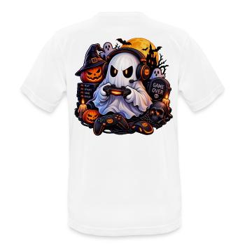 Halloween Gamer Geist: Hol dir den Style jetzt! - Männer T-Shirt atmungsaktiv - Weiß - Hinten - AI Model Male 185 dark (185cm)