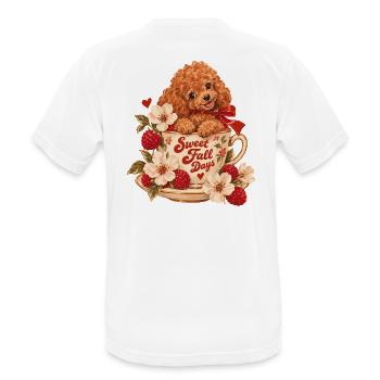 Sweet Fall Days Poodle - Männer T-Shirt atmungsaktiv - Weiß - Hinten - AI Model Male 185 dark (185cm)