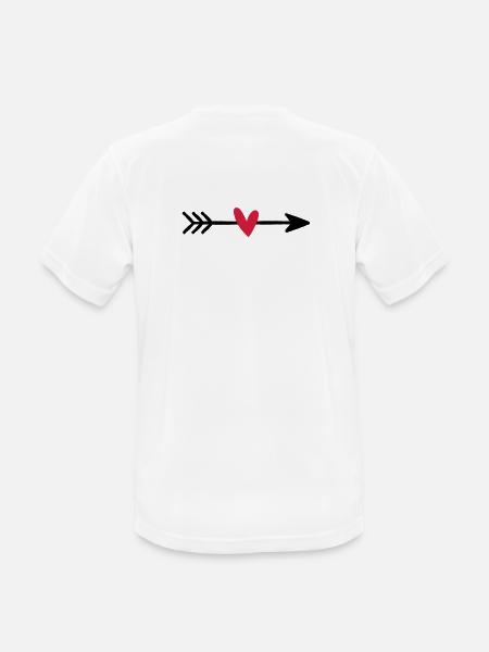 Flèche avec cadeau d'amour coeur cupidon - T-shirt respirant Homme - blanc