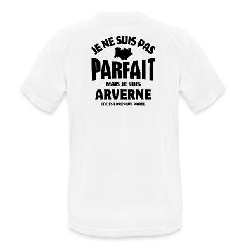 Auvergne, je suis auvergnat - T-shirt respirant Homme - blanc - Dos - AI Model Male 185 dark (185cm)