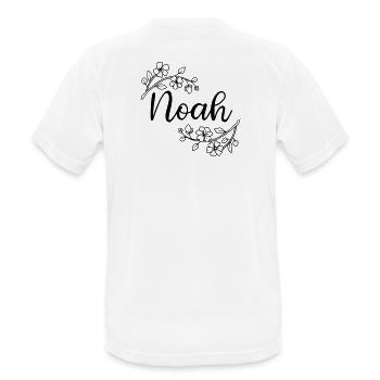 Noah | Name of Name | Vectorgraphic ! - Men's Breathable T-Shirt - white - Back - AI Model Male 185 dark (185cm)