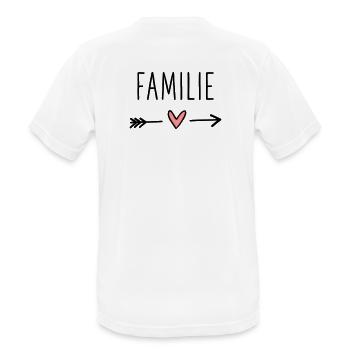Familie Herz Pfeil Liebe Amor Zusammenhalt - Männer T-Shirt atmungsaktiv - Weiß - Hinten - AI Model Male 185 dark (185cm)