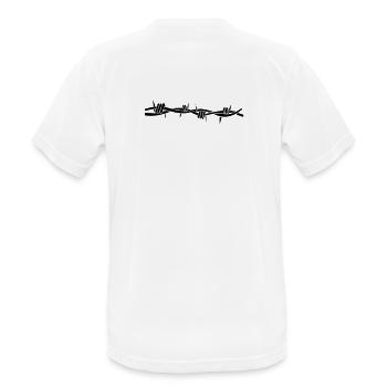 stacheldraht - Männer T-Shirt atmungsaktiv - Weiß - Hinten - AI Model Male 185 dark (185cm)
