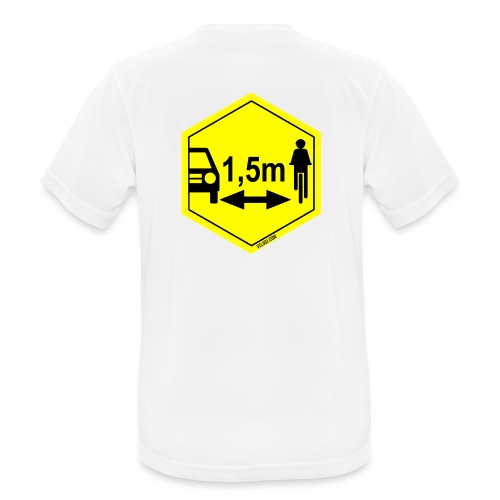 Turvaetäisyys 1,5 m - miesten tekninen t-paita