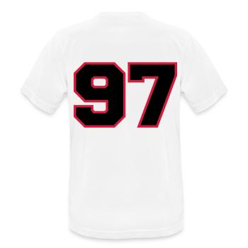 Number97 - Men's Breathable T-Shirt - white - Back - AI Model Male 185 dark (185cm)