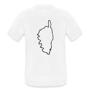 Corse - T-shirt respirant Homme - blanc - Dos - AI Model Male 185 dark (185cm)