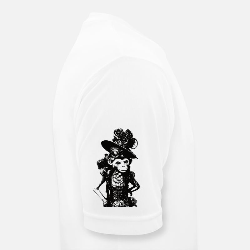 Steampunk crazy Monkey im einzigartigen Design Männer T-Shirt atmungsaktiv