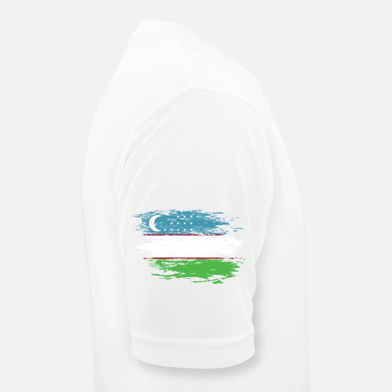 Drapeau de l’Ouzbékistan utilisé T-shirt respirant Homme