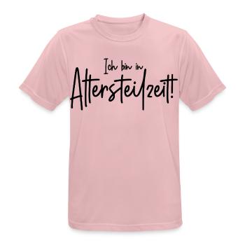 Ich bin in Altersteilzeit - Männer T-Shirt atmungsaktiv - Rosa - Vorne - AI Model Male 185 dark (185cm)
