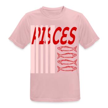 Sternzeichen Geburtstag Fische - Männer T-Shirt atmungsaktiv - Rosa - Vorne - AI Model Male 185 dark (185cm)
