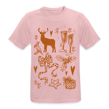 WEIHNACHTSSAMMLUNG - Männer T-Shirt atmungsaktiv - Rosa - Vorne - AI Model Male 185 dark (185cm)