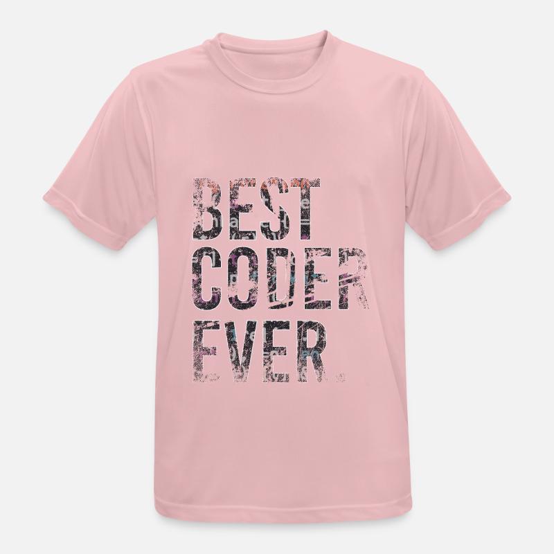 Best Coder Ever Coding - Männer T-Shirt atmungsaktiv - Rosa