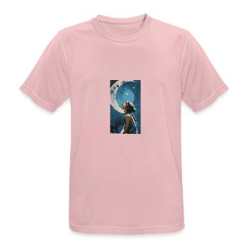 moon night girl - Männer T-Shirt atmungsaktiv - Rosa - Vorne - AI Model Male 185 dark (185cm)