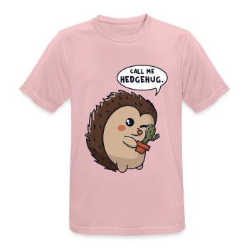 Hedgehog cuddles cactus - Men's Breathable T-Shirt - pink - Front - AI Model Male 185 dark (185cm)