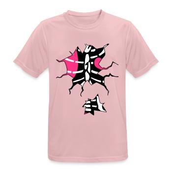 côtes de poitrine squelette squelette Costume Horreur - T-shirt respirant Homme - rose - Devant - AI Model Male 185 dark (185cm)
