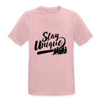 Stay Unique Penguin Punk - Men's Breathable T-Shirt - pink - Front - AI Model Male 185 dark (185cm)