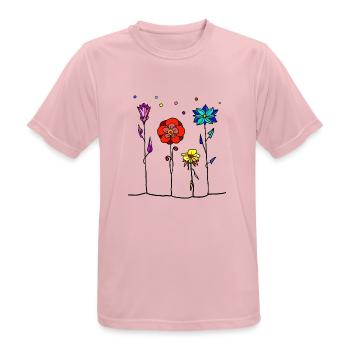 Fleurs - T-shirt respirant Homme - rose - Devant - AI Model Male 185 dark (185cm)