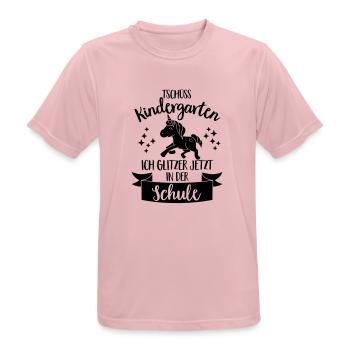 Tschüss Kindergarten, ich glitzer in der Schule - Männer T-Shirt atmungsaktiv - Rosa - Vorne - AI Model Male 185 dark (185cm)