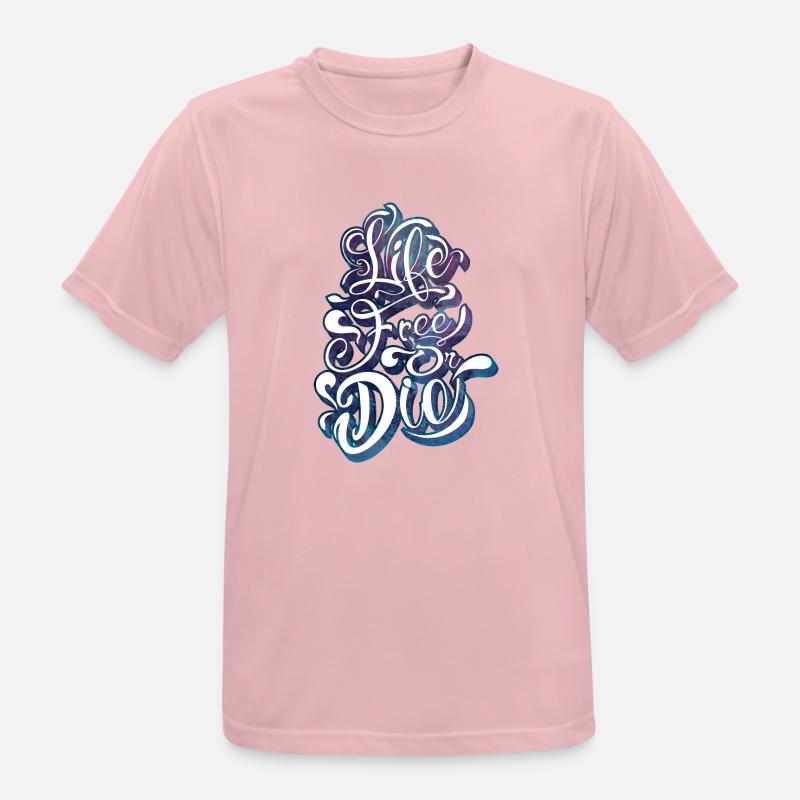frei leben oder sterben - Männer T-Shirt atmungsaktiv - Rosa