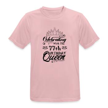 Celebrating With The 77th Birthday Queen - Men's Breathable T-Shirt - pink - Front - AI Model Male 185 dark (185cm)