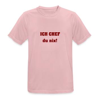 Ich Chef du nix - Männer T-Shirt atmungsaktiv - Rosa - Vorne - AI Model Male 185 dark (185cm)