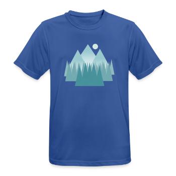 Astral mountain landscape in blue tones - Men's Breathable T-Shirt - royal blue - Front - AI Model Male 185 dark (185cm)
