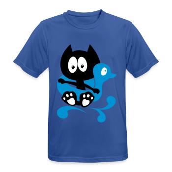 It's bath time! humor cat bathing - Men's Breathable T-Shirt - royal blue - Front - AI Model Male 185 dark (185cm)