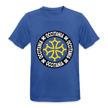 occitania 03 - T-shirt respirant Homme - bleu royal - Devant - AI Model Male 185 dark (185cm)