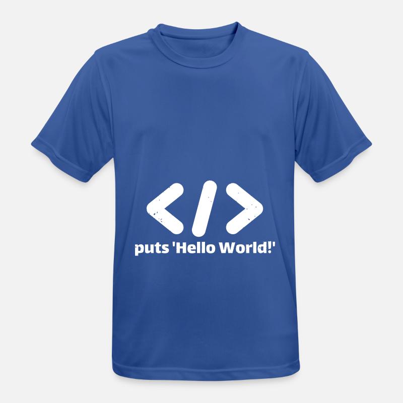 hello world programming ruby - Men's Breathable T-Shirt - royal blue