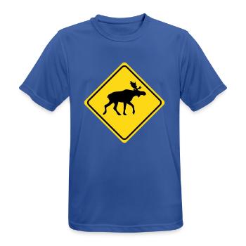 Warnung - Elch - 2 Farb Vektor - Männer T-Shirt atmungsaktiv - Royalblau - Vorne - AI Model Male 185 dark (185cm)