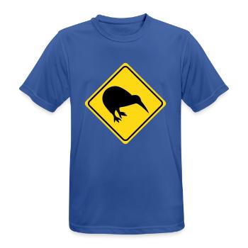 Warnung - Kiwi - 2 Farb Vektor - Männer T-Shirt atmungsaktiv - Royalblau - Vorne - AI Model Male 185 dark (185cm)