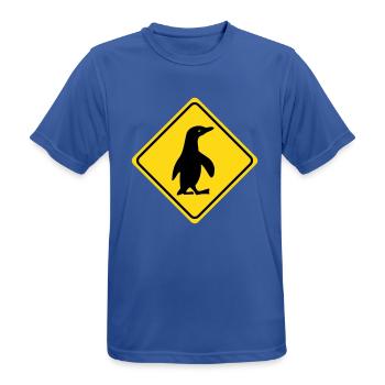 Warnung - Pinguin - 2 Farb Vektor - Männer T-Shirt atmungsaktiv - Royalblau - Vorne - AI Model Male 185 dark (185cm)